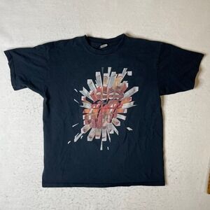 Rolling Stones 2005 Bigger Bang Tour T Shirt Large Black Anvil Concert Tee